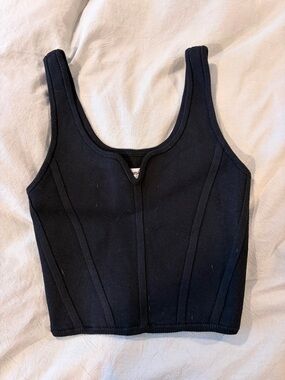 Aerie small corset sweater tank black
